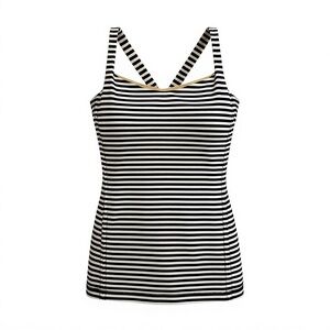 lululemon athletica Black and White Striped Tank Top